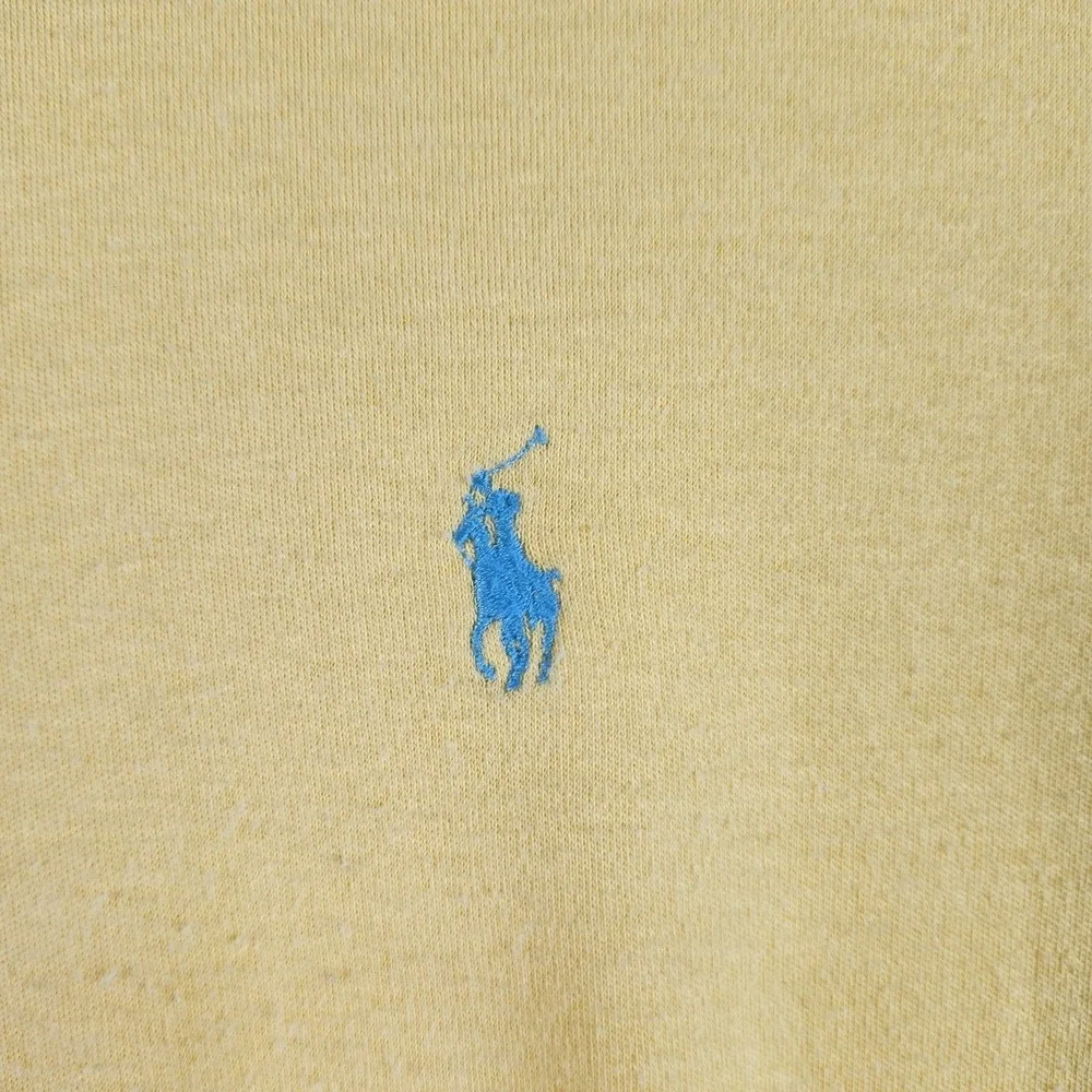 Vintage Ralph Lauren Country Polo Shirt Mens Large Yellow Cotton Pony 90s